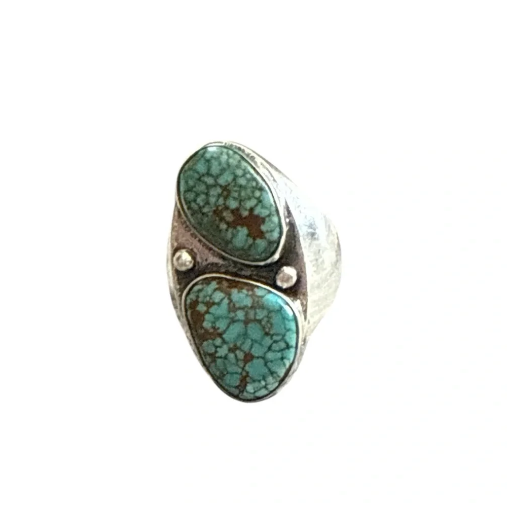 Navajo Silver Nevada Blue Turquoise Ring